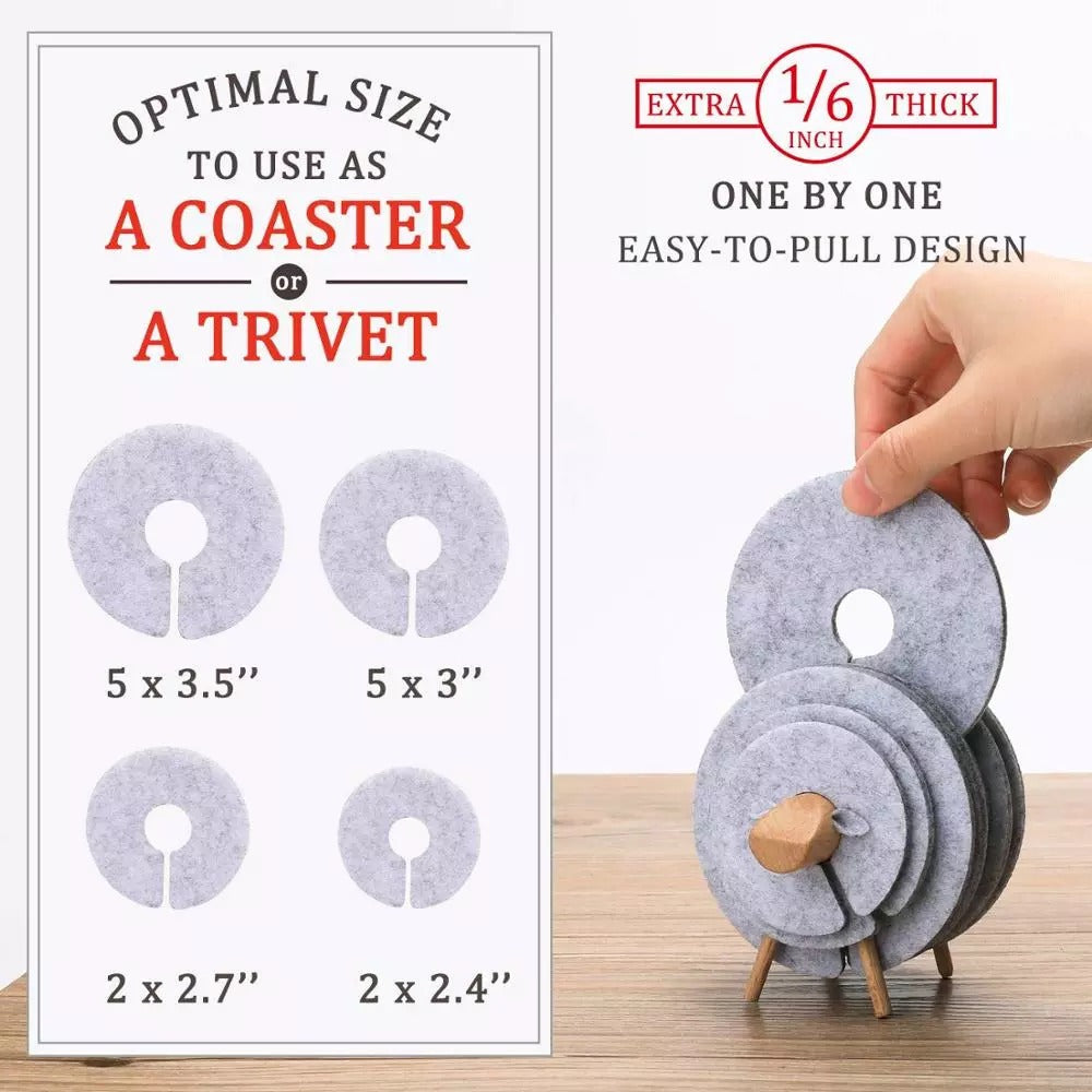 Avtoit | Insulated Non-Slip Sheep Coaster Set
