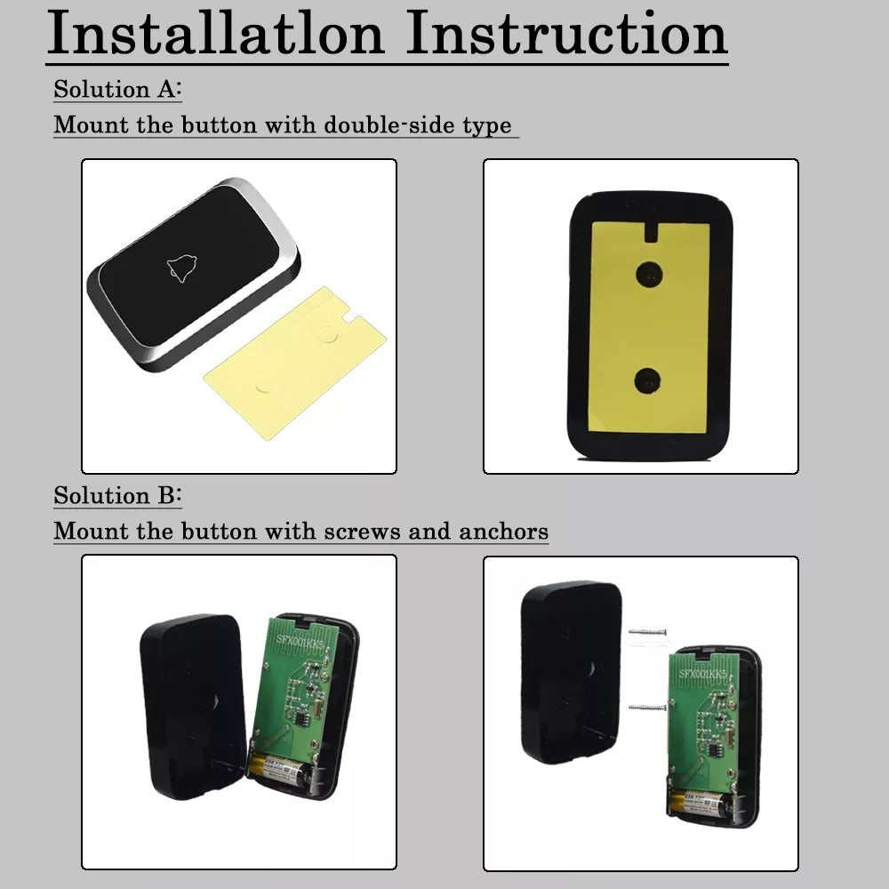 Avtoit | Wireless Waterproof Doorbell with LED Flash – Easy Installation, Adjustable Volume & 36 Chimes