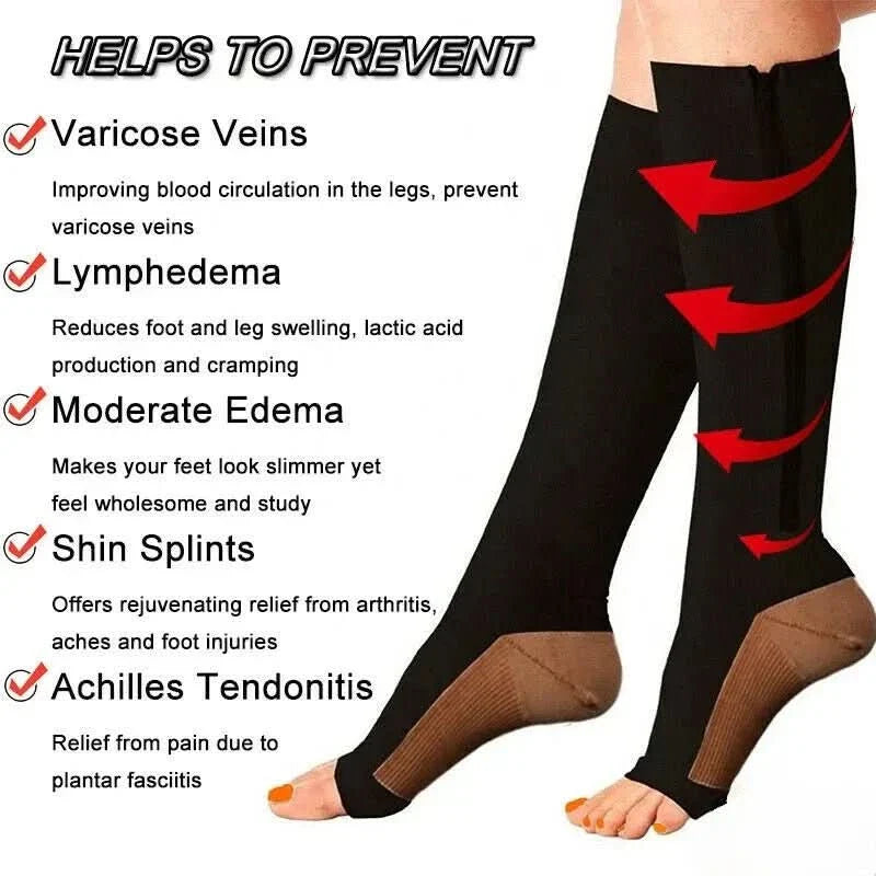 Avtoit | Compression stockings with zipper for improved circulation