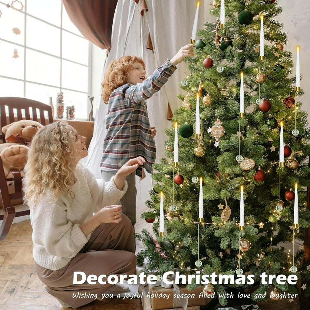 Avtoit | LED Christmas tree candles with crystal ball – Realistic flame effect