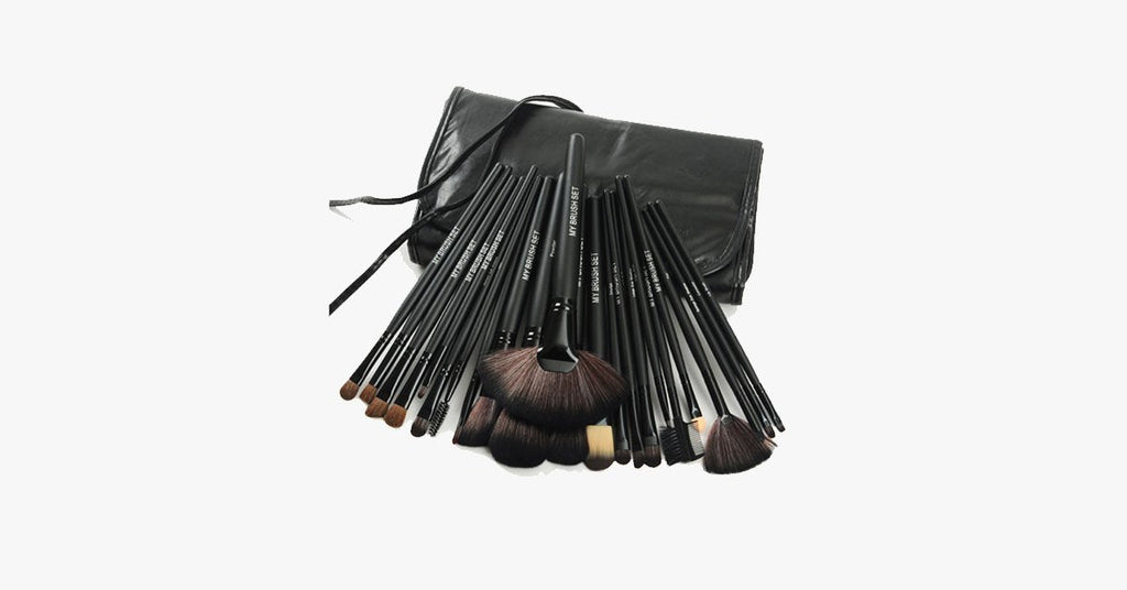 Avtoit | 24-piece Jet Black Make-Up Brush Set