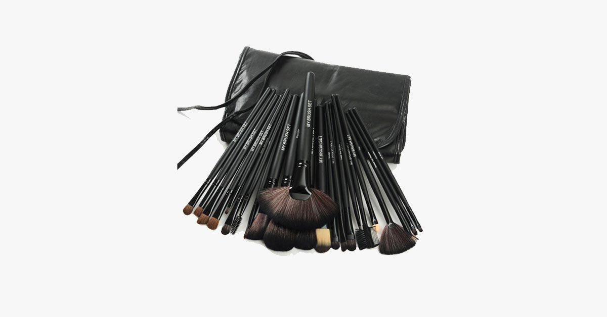 Avtoit | 24-piece Jet Black Make-Up Brush Set