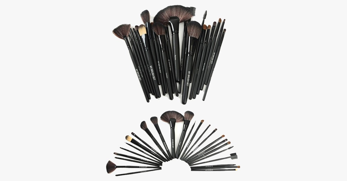 Avtoit | 24-piece Jet Black Make-Up Brush Set