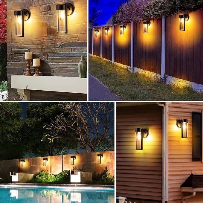 Avtoit | Solar Wall Lights Solar-powered Deck Lights, Automatic On/Off Waterproof Solar Outdoor Lights Wall-mounted Solar Decorative Lights for Wall Fence Patio Posts Garden Veranda