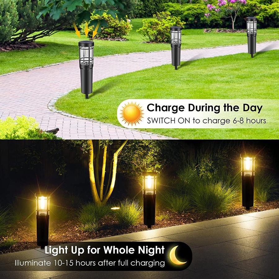 Avtoit | Solar path lights, solar outdoor lights up to 14 hrs. Outdoor waterproof, IP65 waterproof solar garden lights for paths walkways