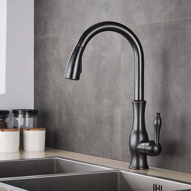Avtoit | Brass Kitchen Faucet Pull Out Mixer Sink Water Tap 360 Rotation Single Handle