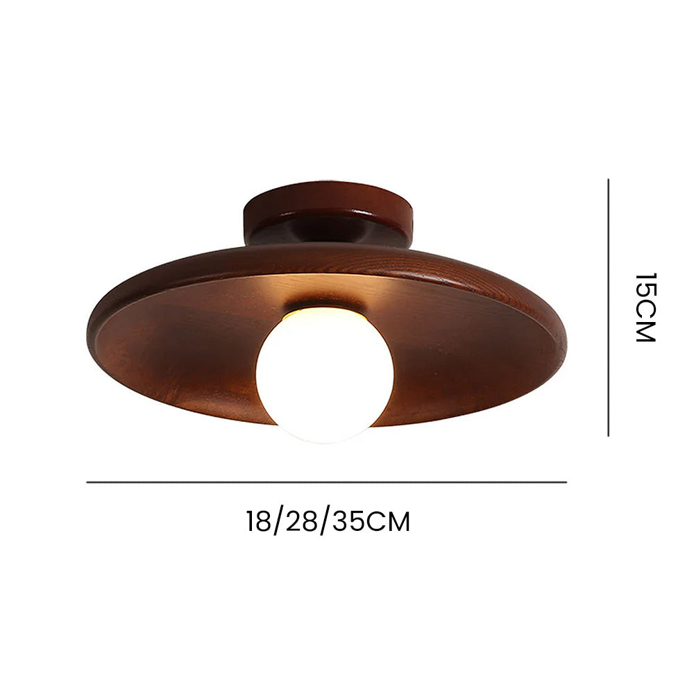 Avtoit | Nordic Wood Round Ceiling Light Fixture - Minimalist Design for Hallway & Living Room Lighting