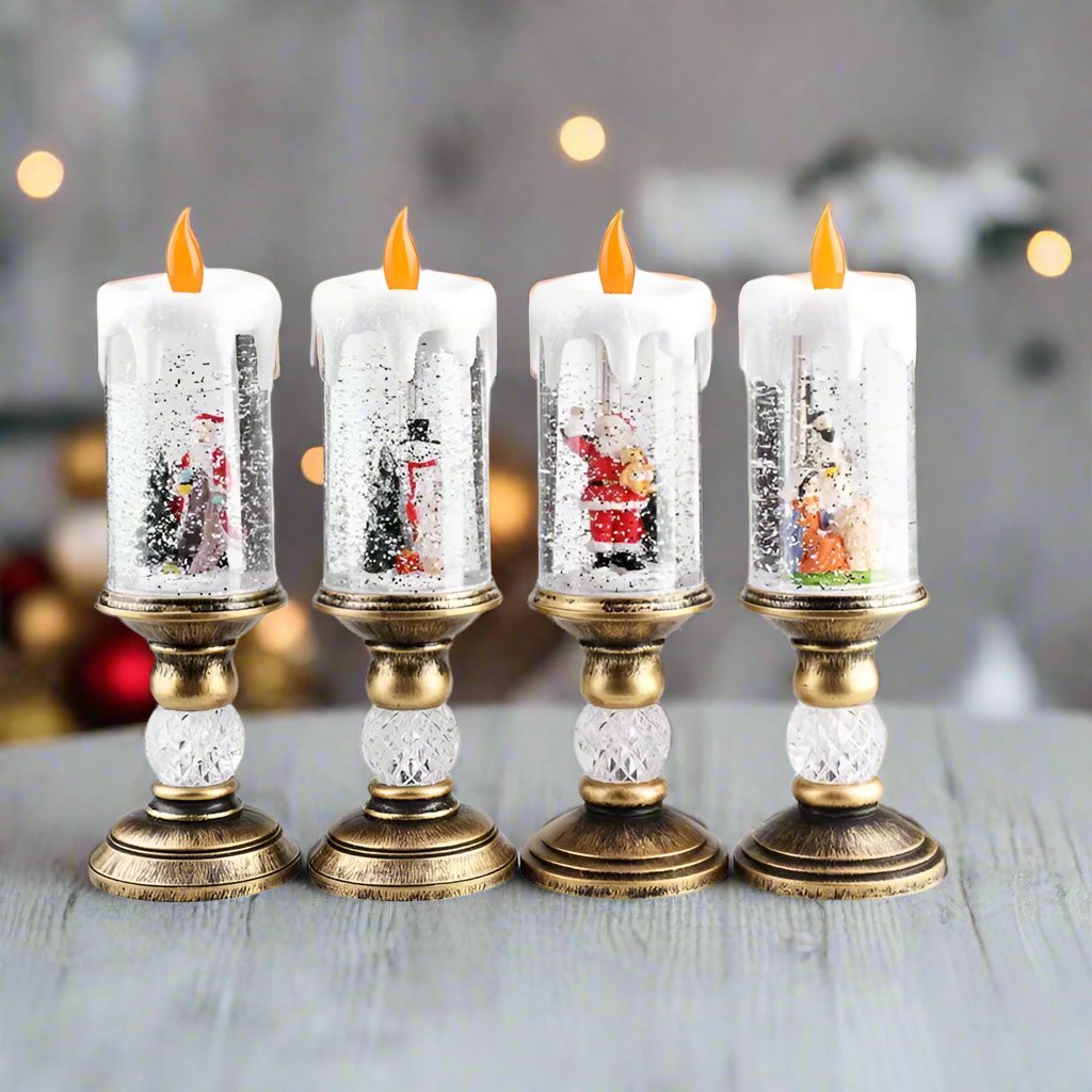 Avtoit | LED Christmas Candle Lights with Dreamy Snowflake Music Box