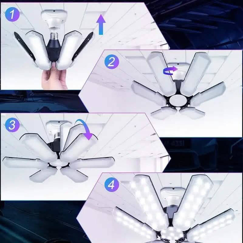 Avtoit | LED Garage Ceiling Lights 150W 15000LM 6500K with 6+1 deformable Panels