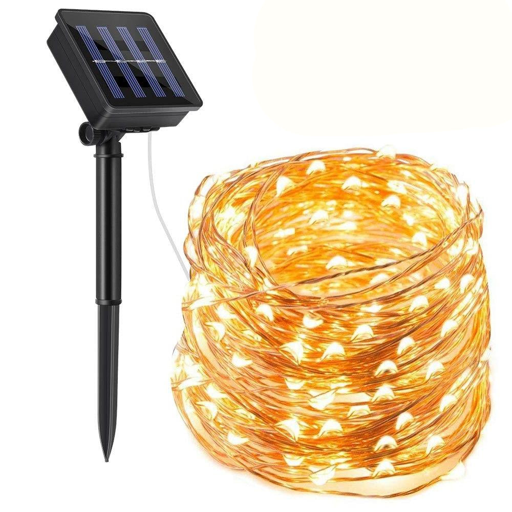 Solar Outdoor String Lights with 100 or 200 LEDs for Garden and Patio Decor