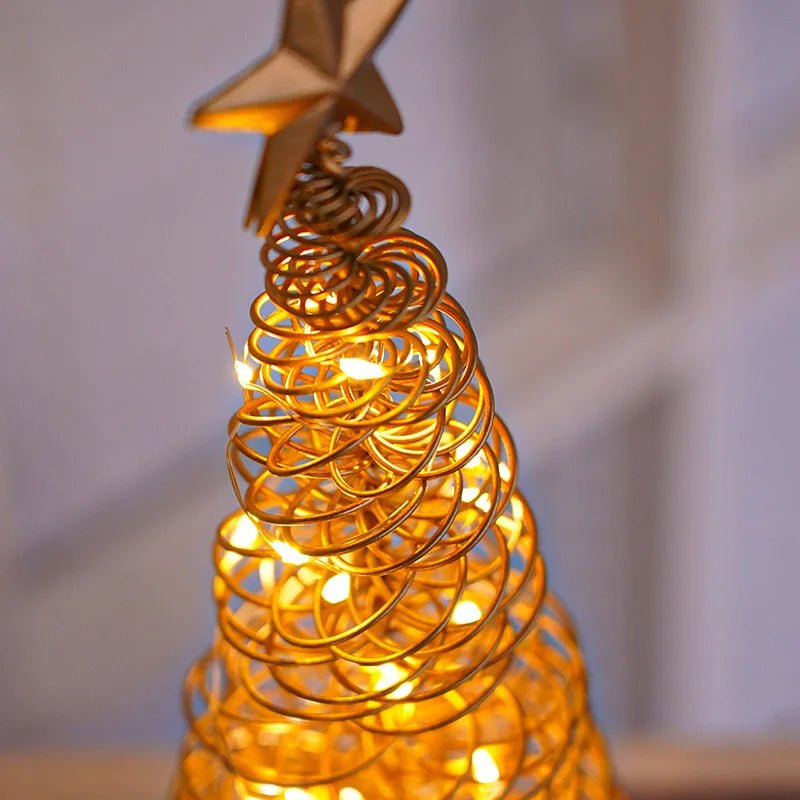 Avtoit | LED Wrought Christmas Tree Spiral Light Table Ornament – Elegant Atmosphere Lamp for Bedroom & Holiday Décor