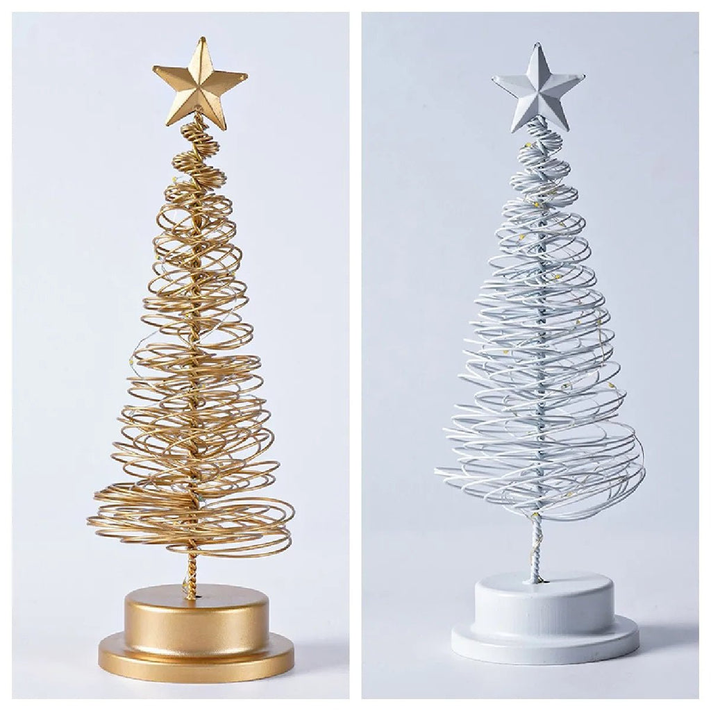 Avtoit | LED Wrought Christmas Tree Spiral Light Table Ornament – Elegant Atmosphere Lamp for Bedroom & Holiday Décor