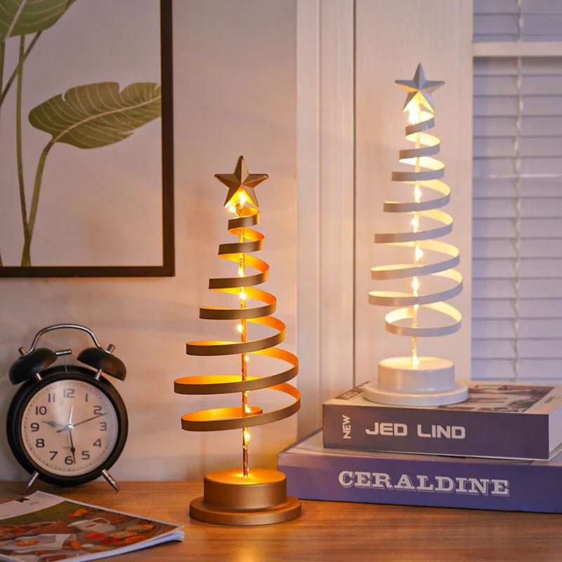 Avtoit | LED Wrought Christmas Tree Spiral Light Table Ornament – Elegant Atmosphere Lamp for Bedroom & Holiday Décor