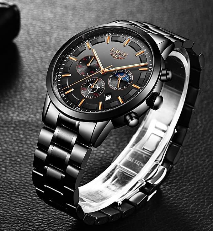 Avtoit | Military Black Steel Watch – Elegant Stainless Steel Men’s Wristwatch with Waterproof Design