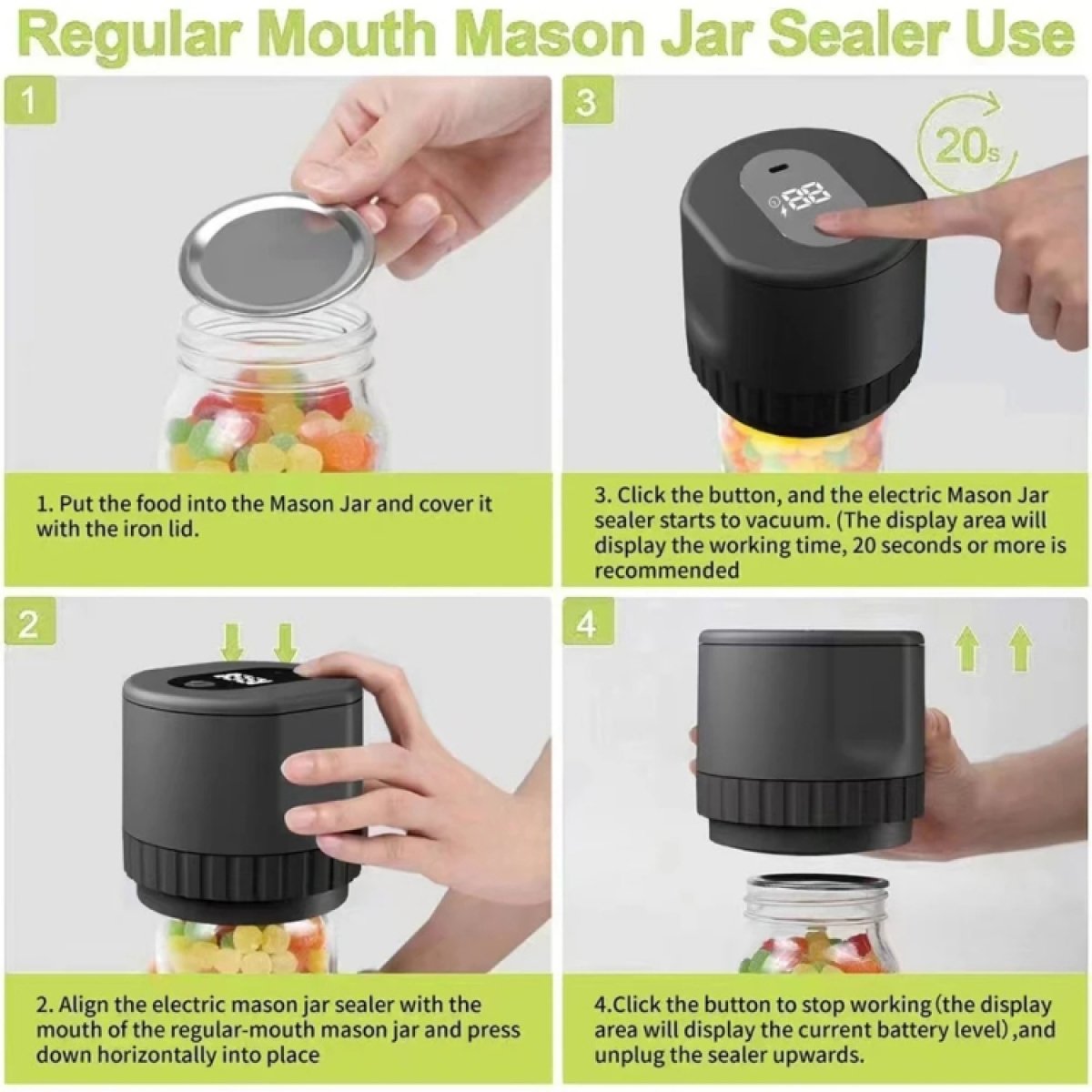 Avtoit | Electric Mason Jar Vacuum Sealer Kit
