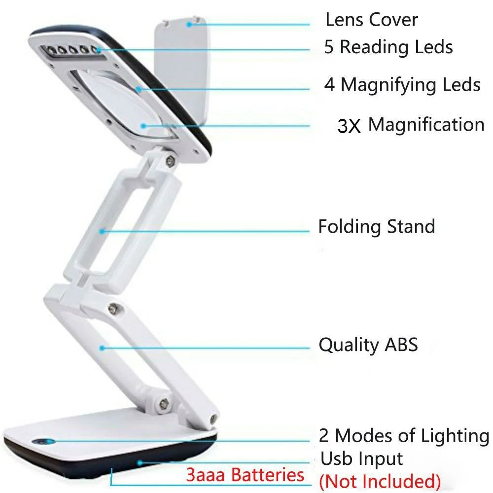 Avtoit | Full Page Magnifying Glass with Light & Stand | Reading Aid for the Elderly