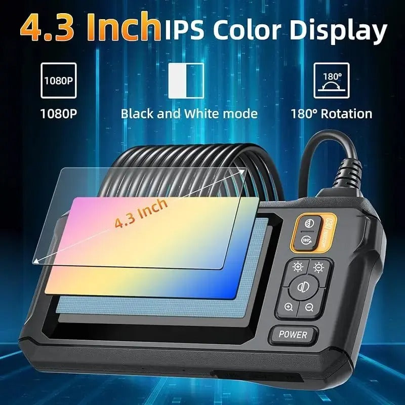Avtoit | Industrial Endoscope Inspection Camera – 1080P HD with 4.3-Inch Screen Adjustable Lens