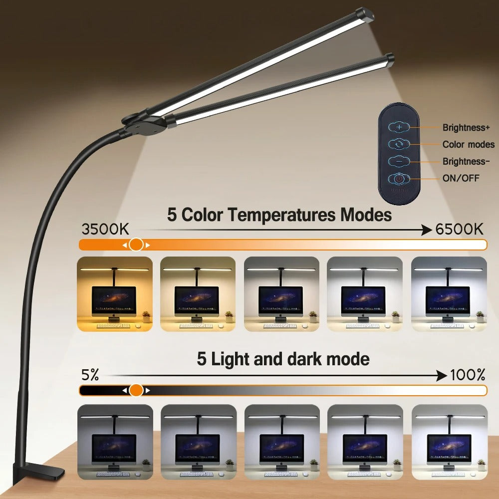 Avtoit | Double-Head LED Desk Lamp | Lighting Solution for Study, Work & Office Use
