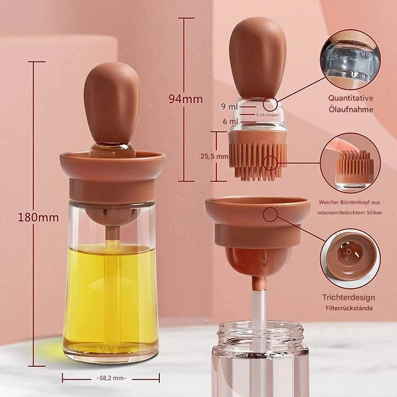 Avtoit | Oil dispenser with silicone brush – Precise dosing & Easy application for cooking & grilling