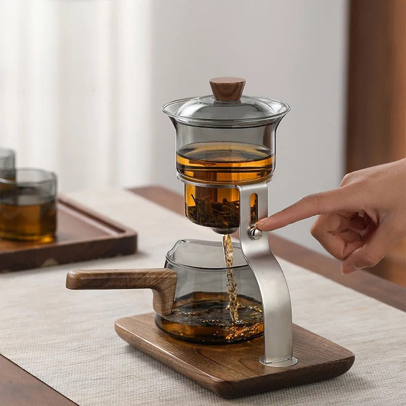 Avtoit | Walnut Signature One-Key Glass Tea Set