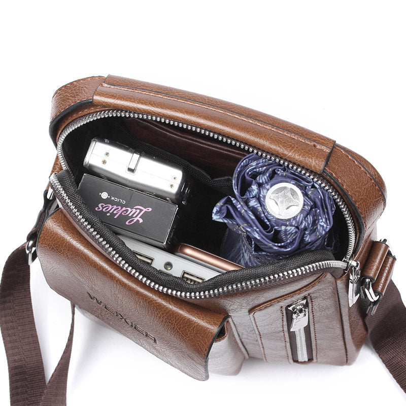Avtoit | Luxury Shoulder Bag for Men – PU Leather Crossbody Satchel with Adjustable Strap