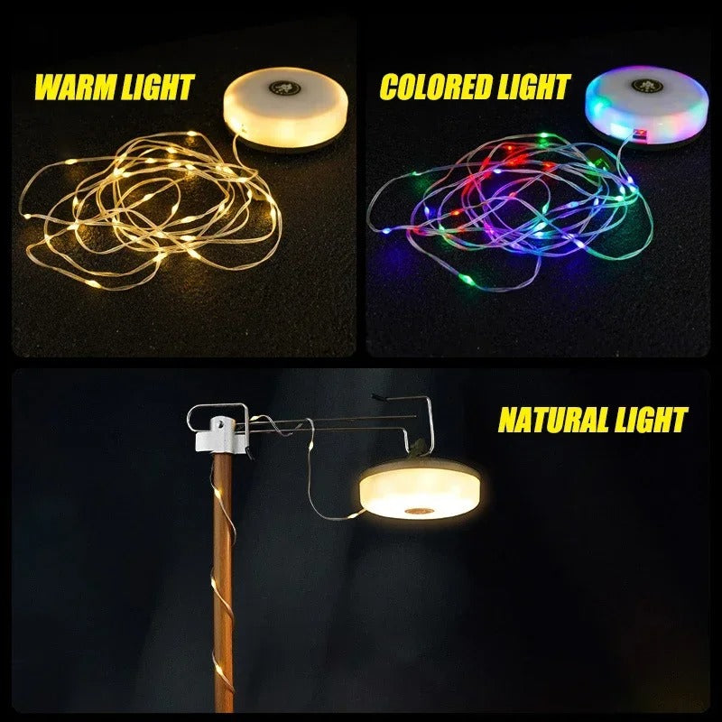 Avtoit | CampBeam LED Outdoor String Lights – Rechargeable Waterproof Lights with Magnetic Hooks & 5 Lighting Modes