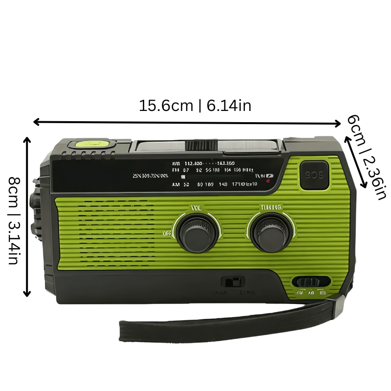 Avtoit | All-In-One Emergency Radio | 4000mAh Battery, Solar & Hand Crank Charging for Outdoor Adventures and Emergency Preparedness