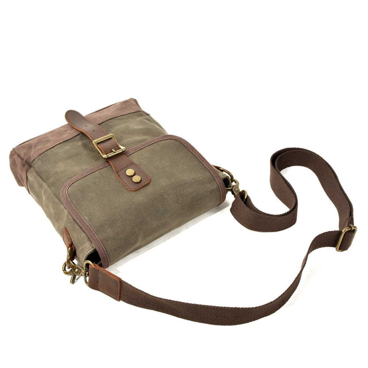 Avtoit | HorizonPath - Compact Vintage Shoulder Bag - High-Quality Waxed Cotton and Full-Grain Leather