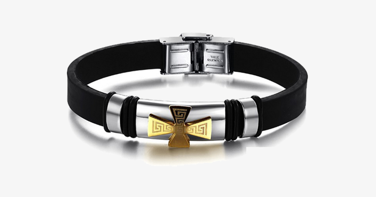 Avtoit | Golden Cross Stainless Steel Men's Bracelet