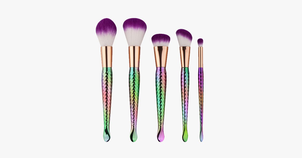 Avtoit | 5-piece Rainbow Mermaid Brush Set