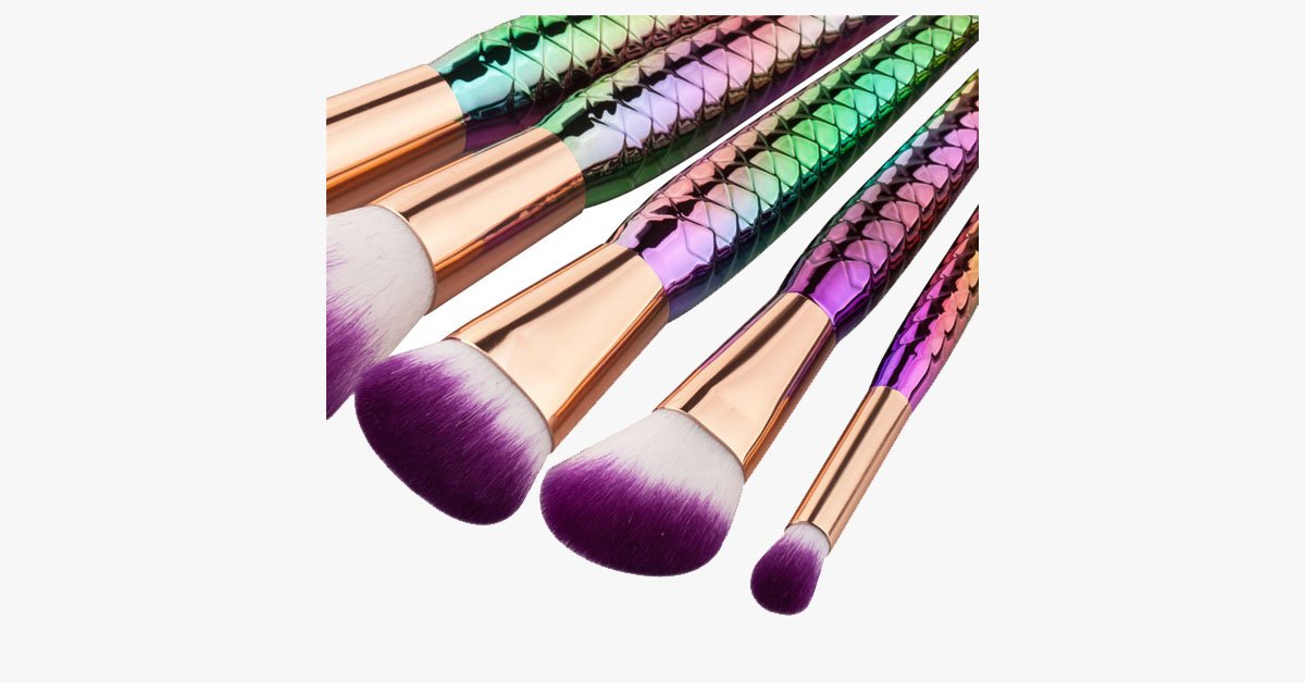 Avtoit | 5-piece Rainbow Mermaid Brush Set
