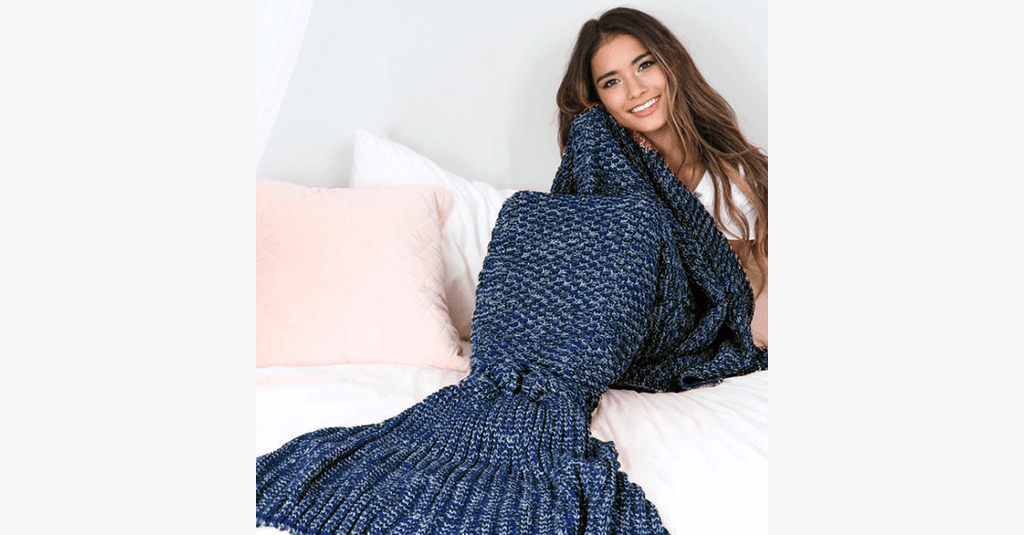 Avtoit | Cozy Cotton Knit Mermaid Tail Blanket