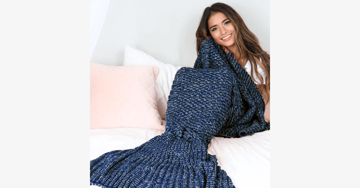 Avtoit | Cozy Cotton Knit Mermaid Tail Blanket
