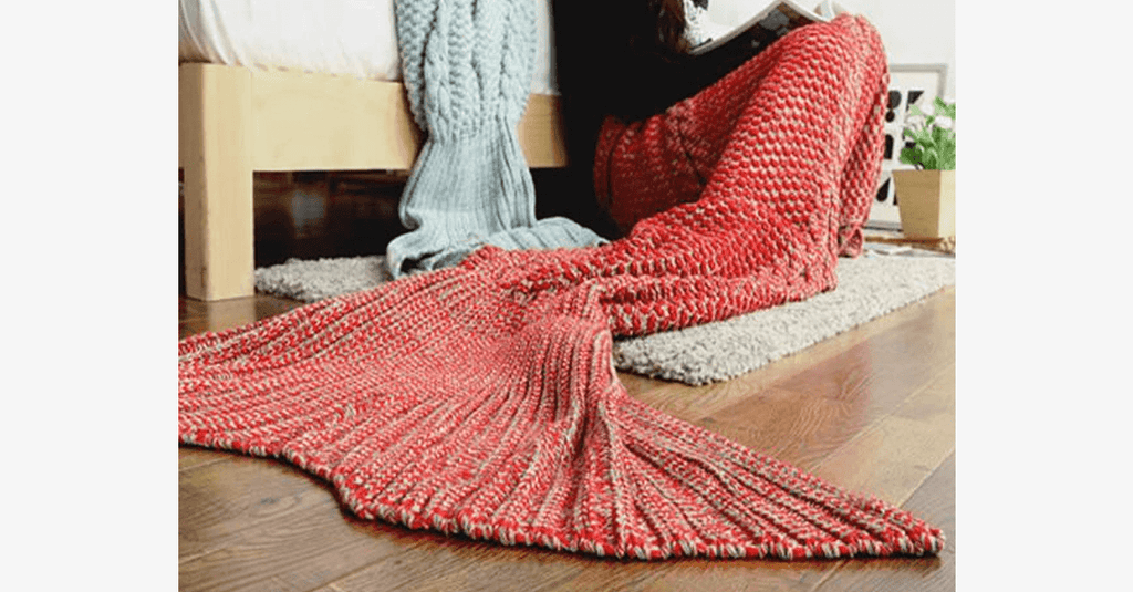 Avtoit | Cozy Cotton Knit Mermaid Tail Blanket