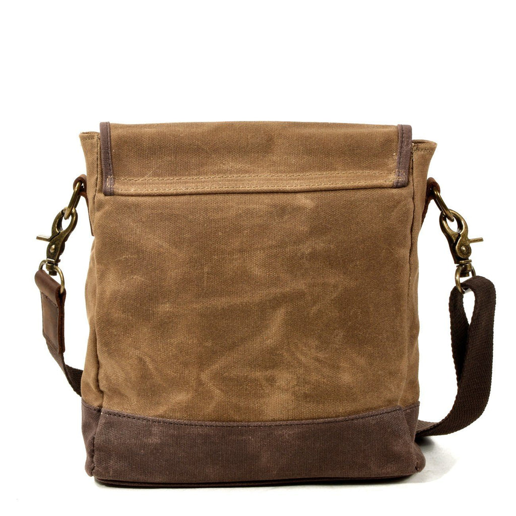 Avtoit | HorizonPath - Compact Vintage Shoulder Bag - High-Quality Waxed Cotton and Full-Grain Leather