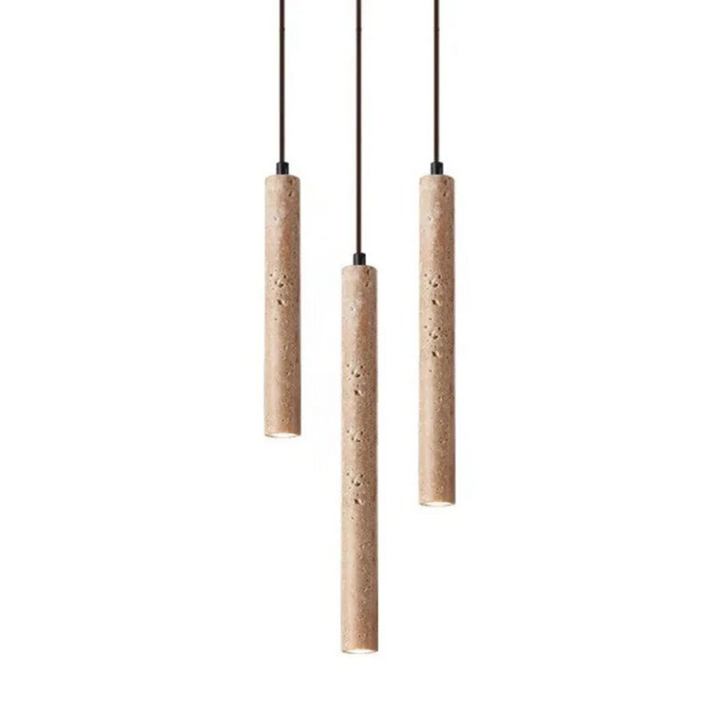 Avtoit | Minimalist Travertine Wabi-Sabi Style LED Chandelier - LumoLine