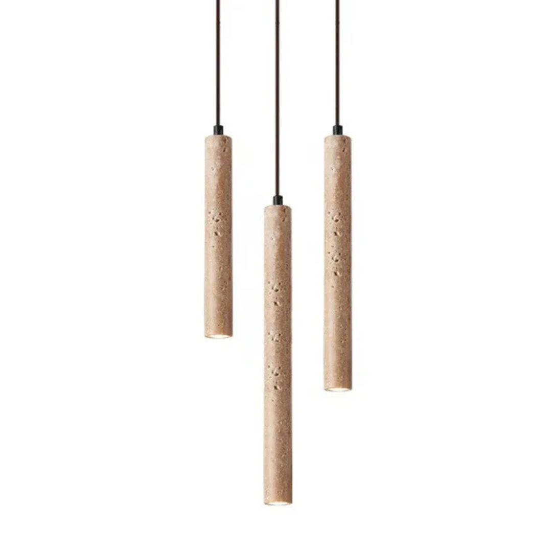 Avtoit | Minimalist Travertine Wabi-Sabi Style LED Chandelier - LumoLine