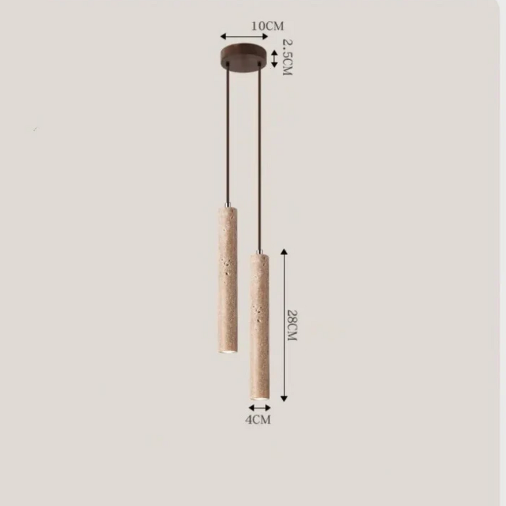 Avtoit | Minimalist Travertine Wabi-Sabi Style LED Chandelier - LumoLine