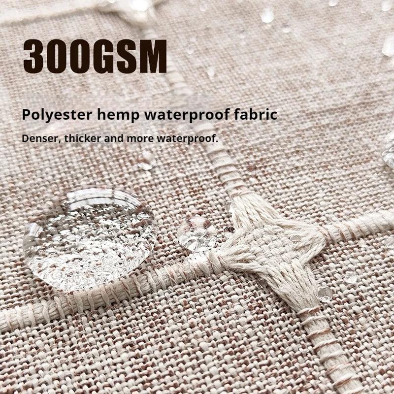 Avtoit | Modern Jacquard Linen Shower Curtain with Tassels (1 pcs) │ For Nordic Bathroom Decoration