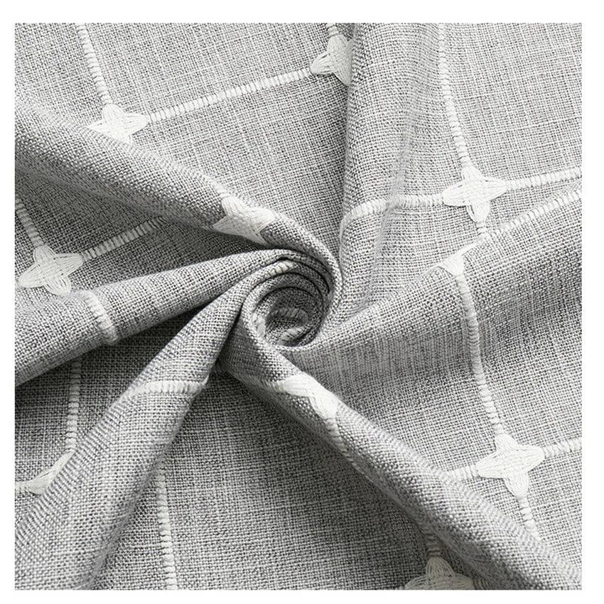 Avtoit | Modern Jacquard Linen Shower Curtain with Tassels (1 pcs) │ For Nordic Bathroom Decoration