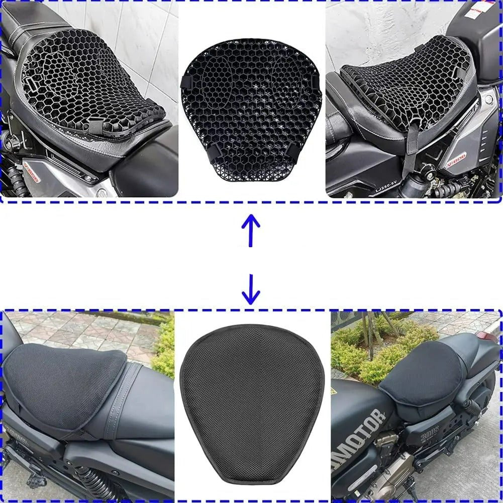 Avtoit | HoneyRide – 3D Honeycomb Shock-Relief Motorcycle Seat Cushion