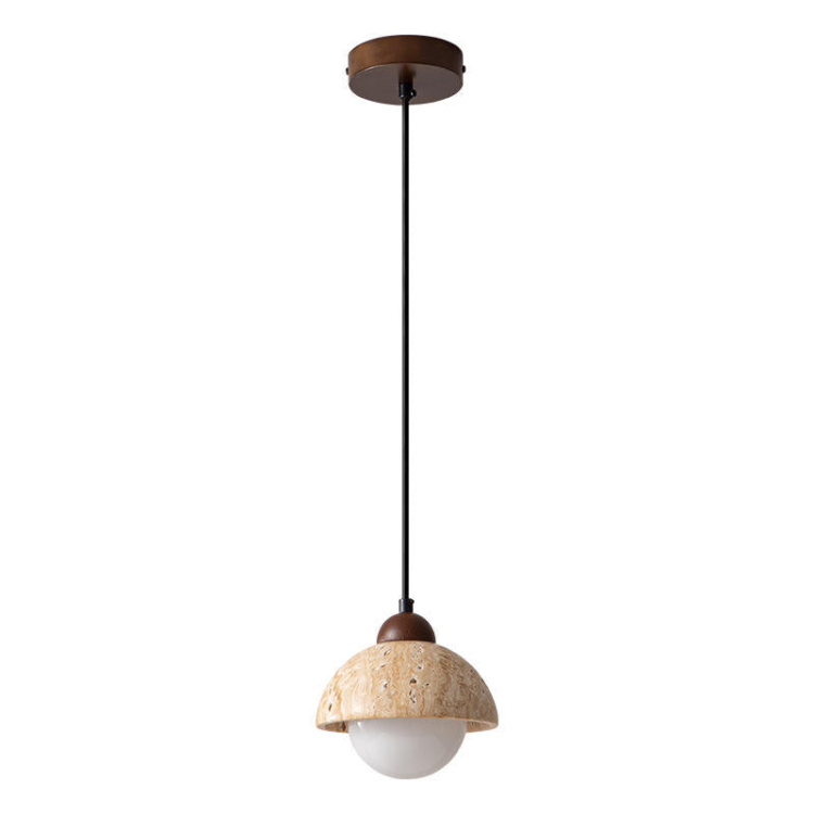 Avtoit | Elegant pendant lamp made of wood and natural marble