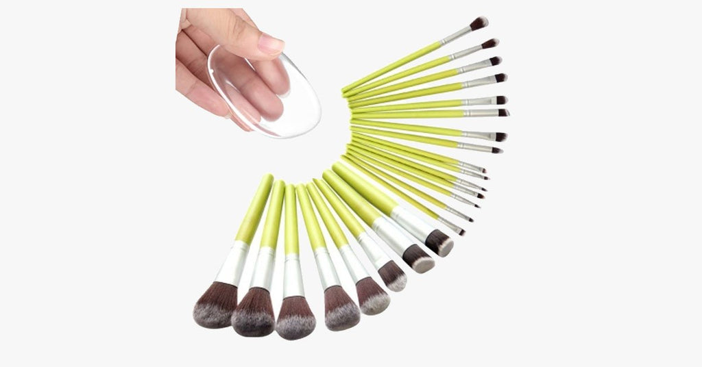 Avtoit | Nylon Makeup Brush Set with a Silicone Sponge – Makes Mixing Makeup Easier and More Fun
