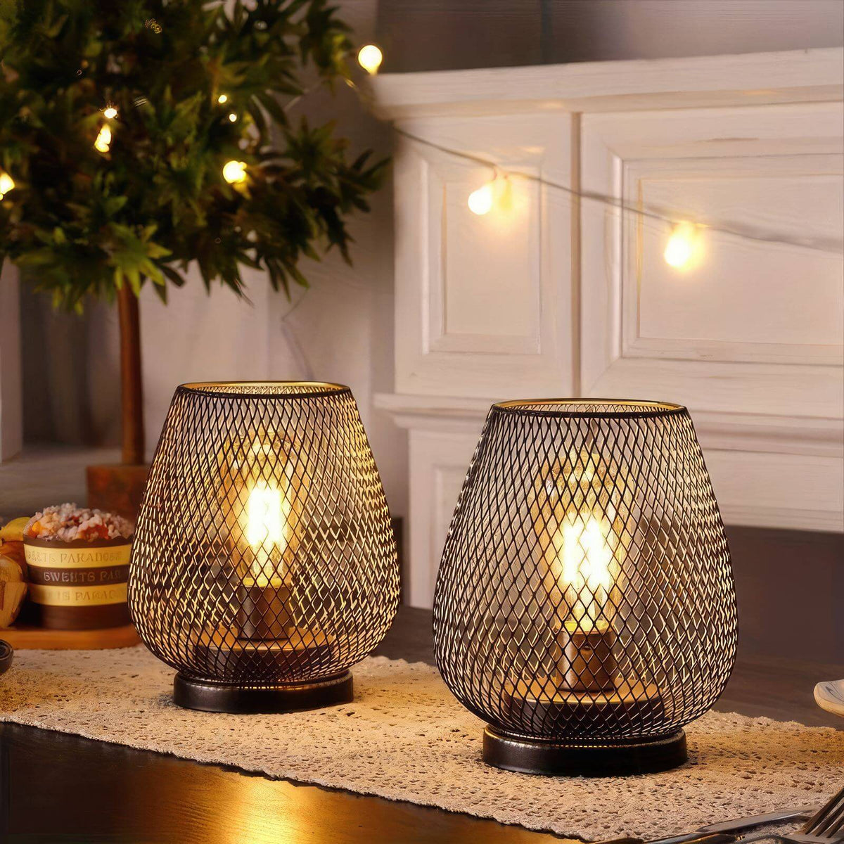 Avtoit | RusticMesh Table Lamp Set – Industrial Style and Atmospheric Lighting