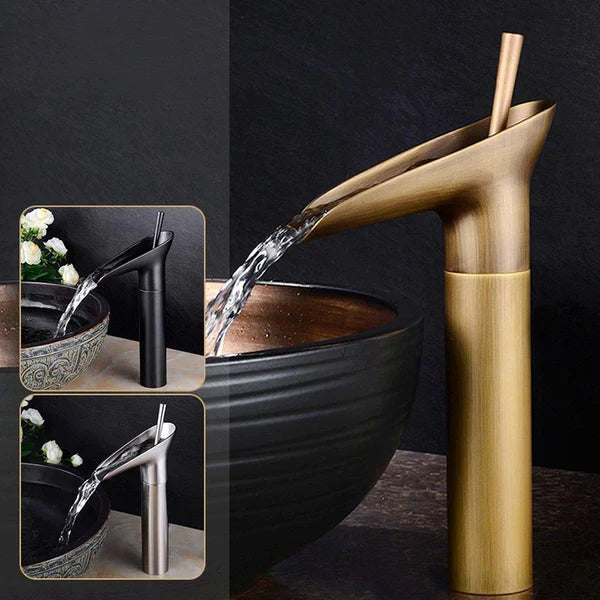 Avtoit | Waterfall Antique Faucet Bathroom Sink Faucet Brass Sink Mixers