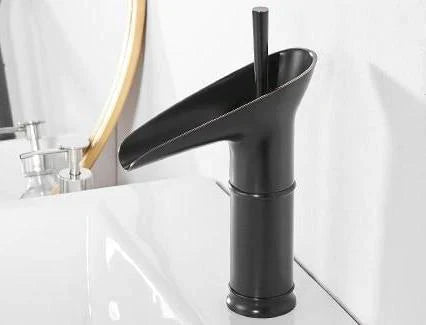 Avtoit | Antique Brass Waterfall Basin Tap – Vintage Bathroom Mixer Faucet with Hot & Cold Control