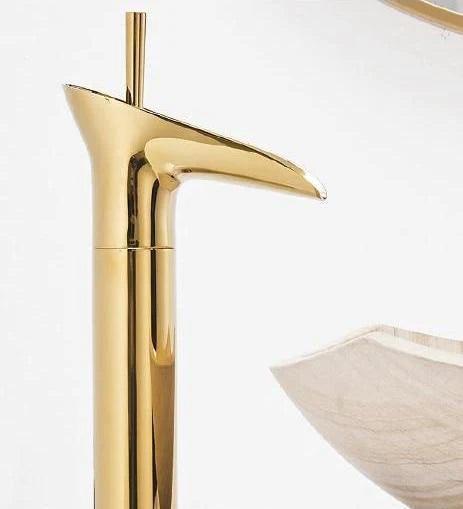 Avtoit | Antique Brass Waterfall Basin Tap – Vintage Bathroom Mixer Faucet with Hot & Cold Control