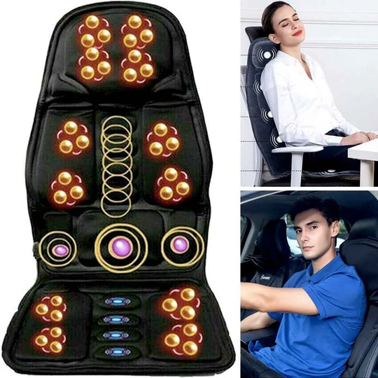 Avtoit | 8 Mode Massage Seat Cushion with Heated Back-Neck Pillow for Car & Home
