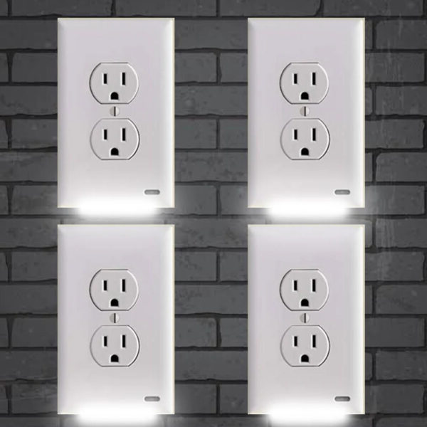 Avtoit | Pack 4x LED Night Light Outlet Cover | Energy-Efficient, Automatic Sensor & Safe for Kids' Rooms
