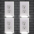 Avtoit | Pack 4x LED Night Light Outlet Cover | Energy-Efficient, Automatic Sensor & Safe for Kids' Rooms